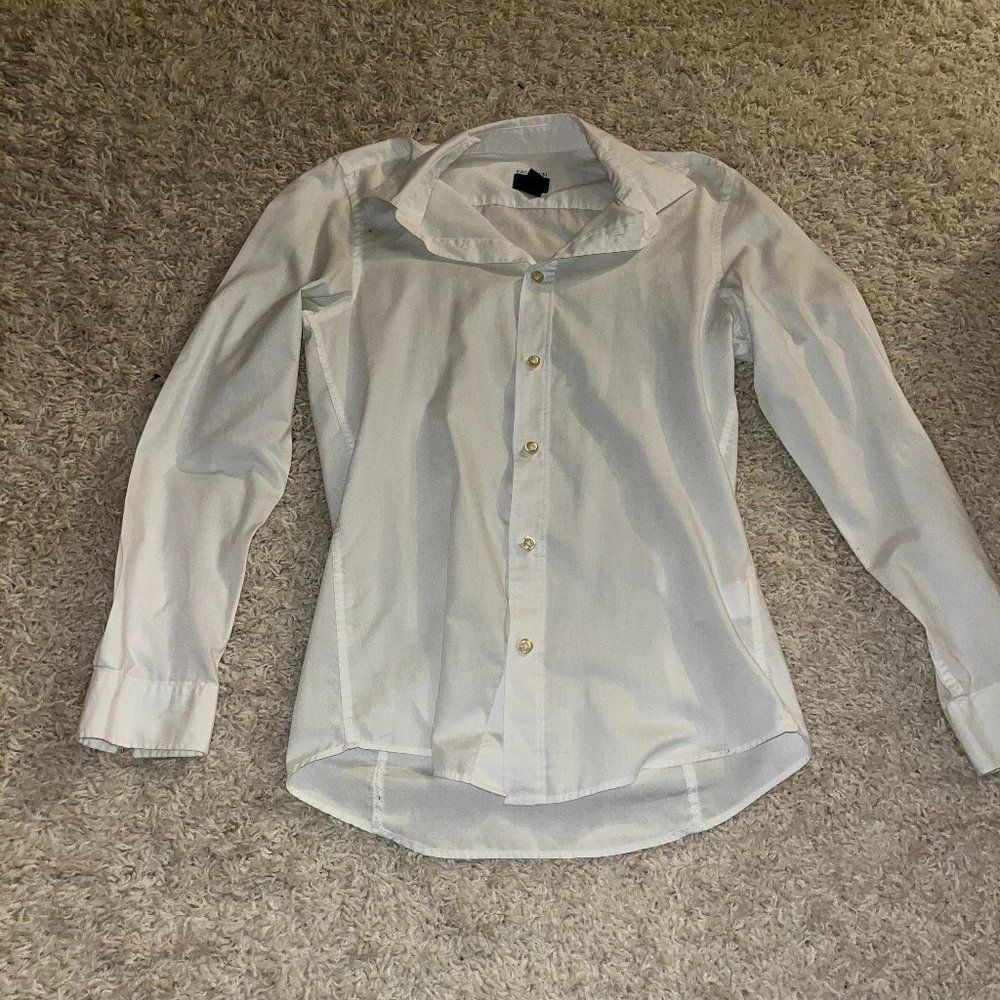 H&M easy iron white button down XS
